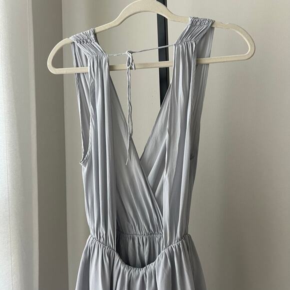 Free People Grey 100% Silk Whimsical Mini Dress - Picture 2 of 9